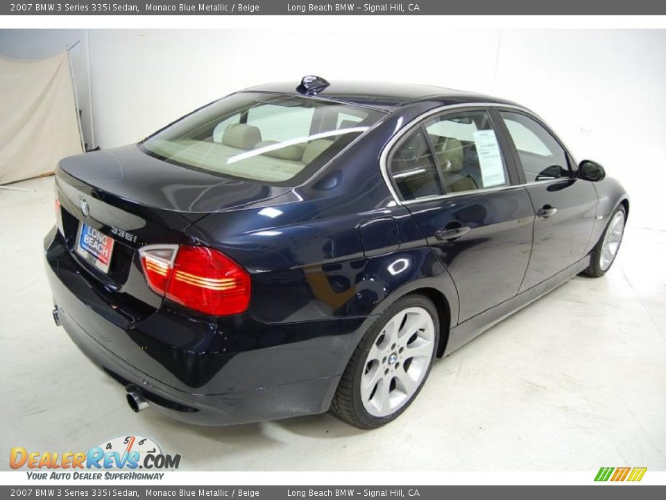 2007 BMW 3 Series 335i Sedan Monaco Blue Metallic / Beige Photo #6