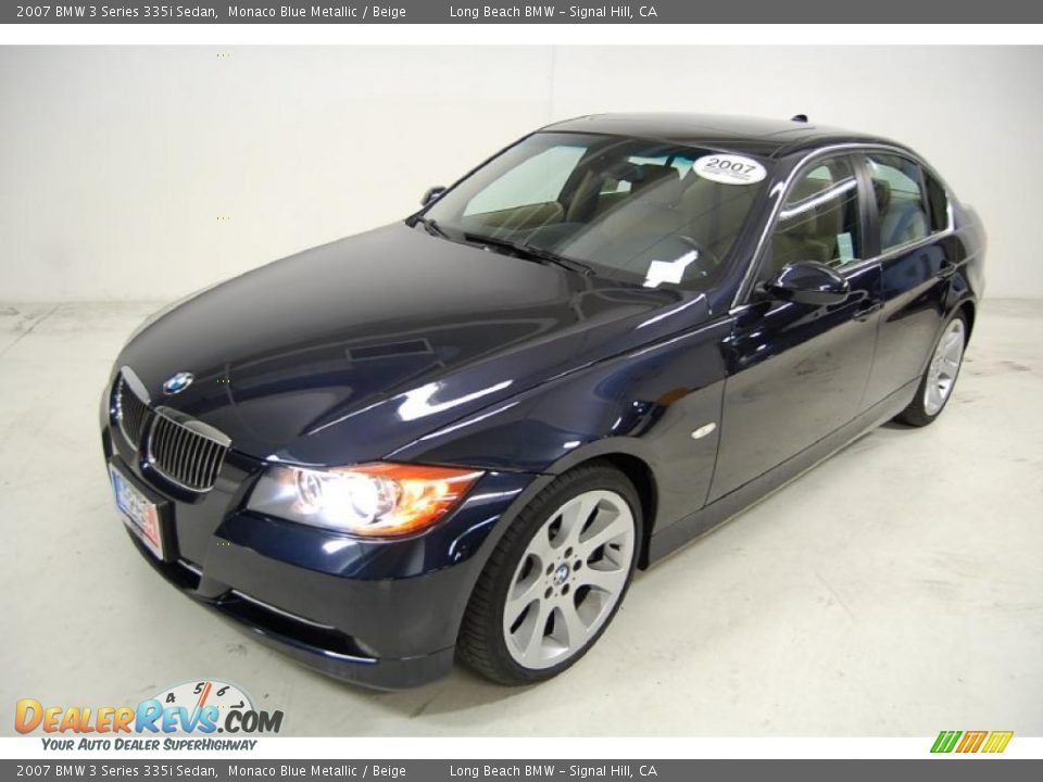 2007 BMW 3 Series 335i Sedan Monaco Blue Metallic / Beige Photo #10