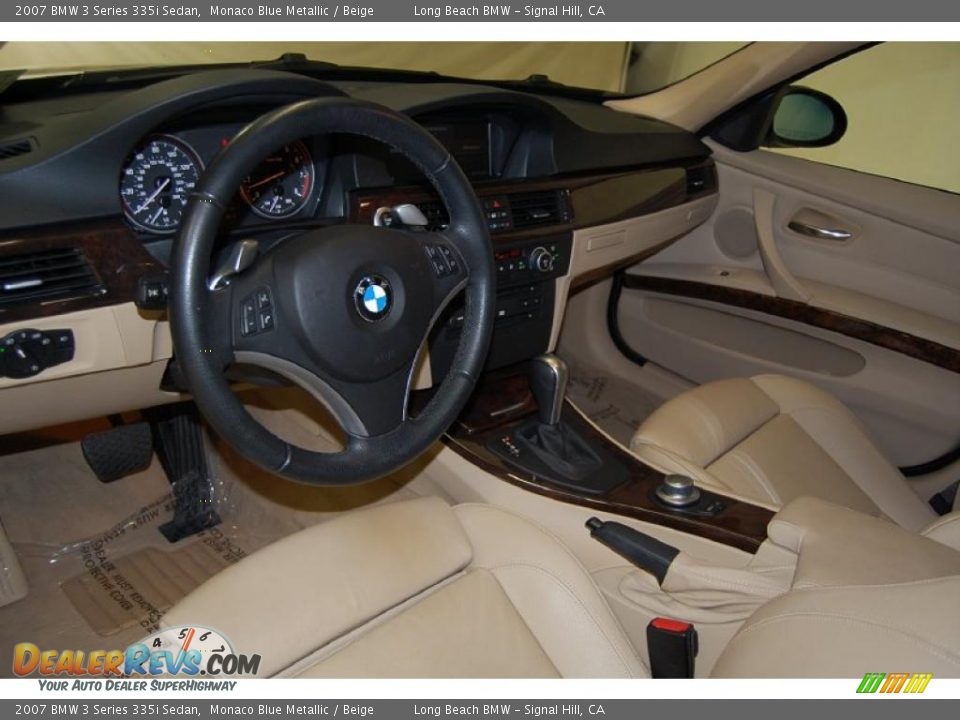 2007 BMW 3 Series 335i Sedan Monaco Blue Metallic / Beige Photo #17