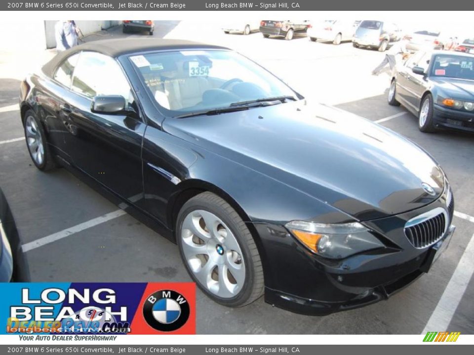 2007 BMW 6 Series 650i Convertible Jet Black / Cream Beige Photo #1
