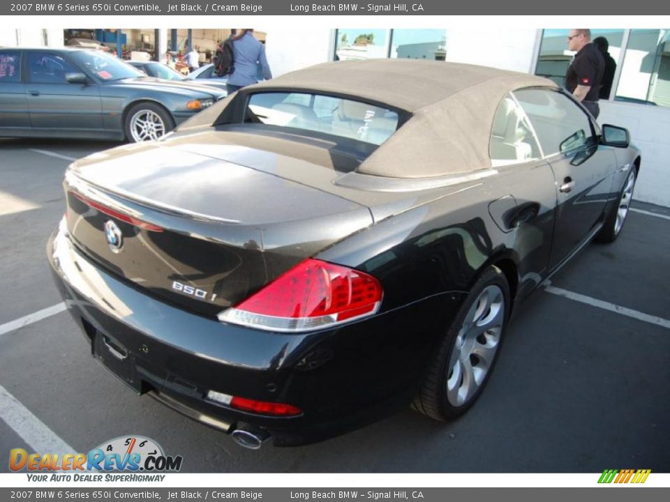 2007 BMW 6 Series 650i Convertible Jet Black / Cream Beige Photo #2