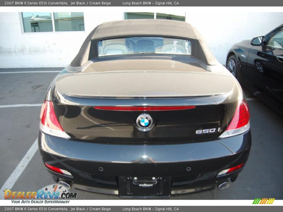 2007 BMW 6 Series 650i Convertible Jet Black / Cream Beige Photo #3