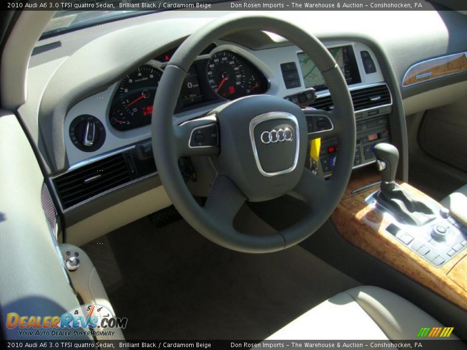 2010 Audi A6 3.0 TFSI quattro Sedan Brilliant Black / Cardamom Beige Photo #11