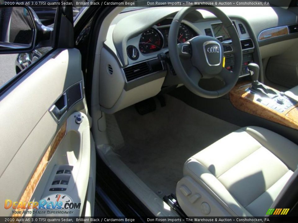 2010 Audi A6 3.0 TFSI quattro Sedan Brilliant Black / Cardamom Beige Photo #12