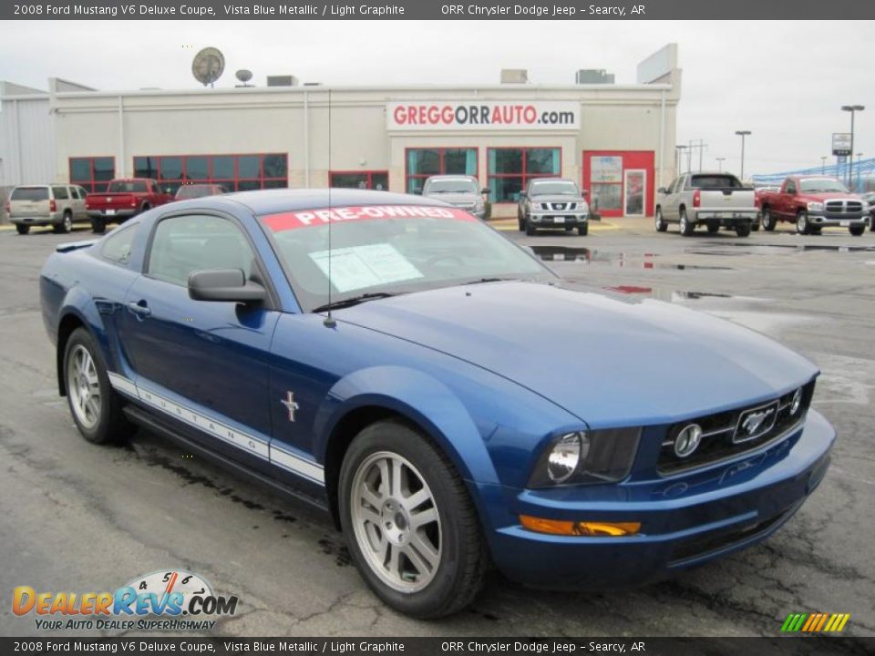 2008 Ford Mustang V6 Deluxe Coupe Vista Blue Metallic / Light Graphite Photo #1