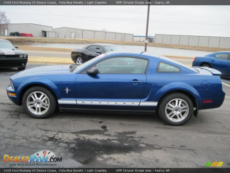2008 Ford Mustang V6 Deluxe Coupe Vista Blue Metallic / Light Graphite Photo #5