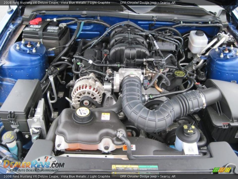 2008 Ford Mustang V6 Deluxe Coupe Vista Blue Metallic / Light Graphite Photo #13