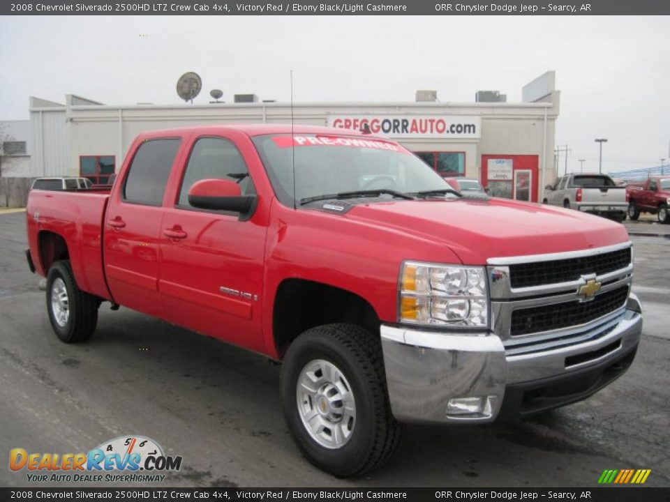 2008 Chevrolet Silverado 2500HD LTZ Crew Cab 4x4 Victory Red / Ebony Black/Light Cashmere Photo #1
