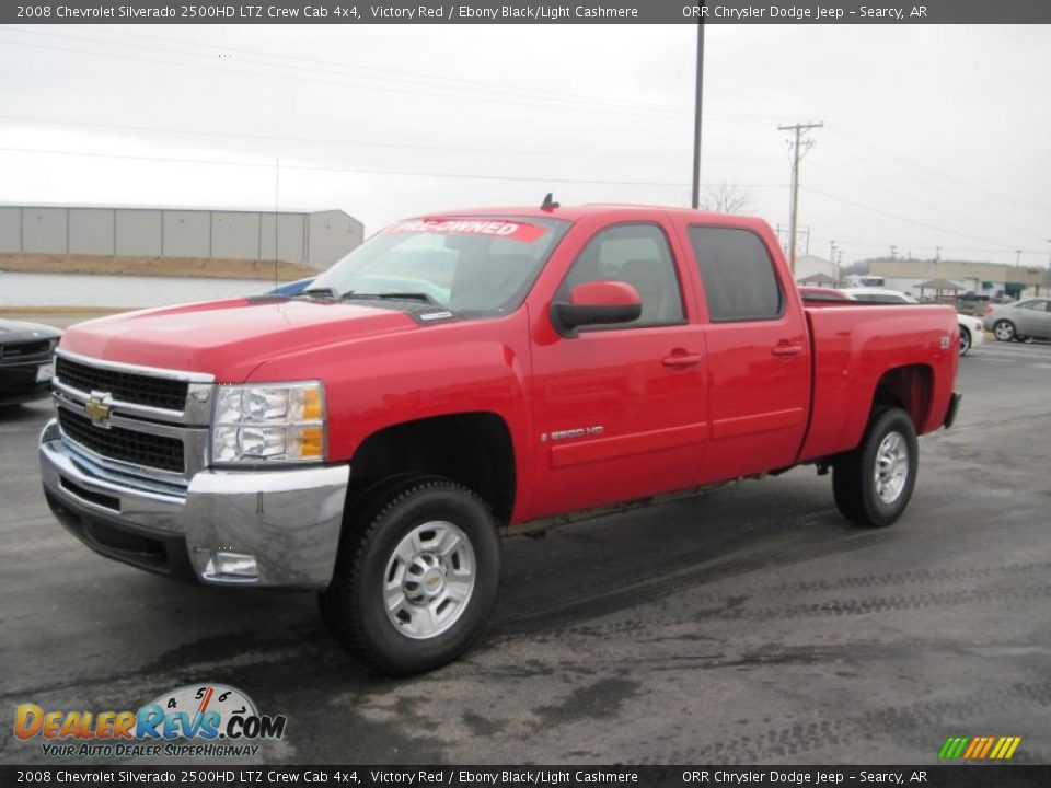 2008 Chevrolet Silverado 2500HD LTZ Crew Cab 4x4 Victory Red / Ebony Black/Light Cashmere Photo #2