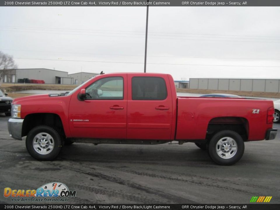 2008 Chevrolet Silverado 2500HD LTZ Crew Cab 4x4 Victory Red / Ebony Black/Light Cashmere Photo #5
