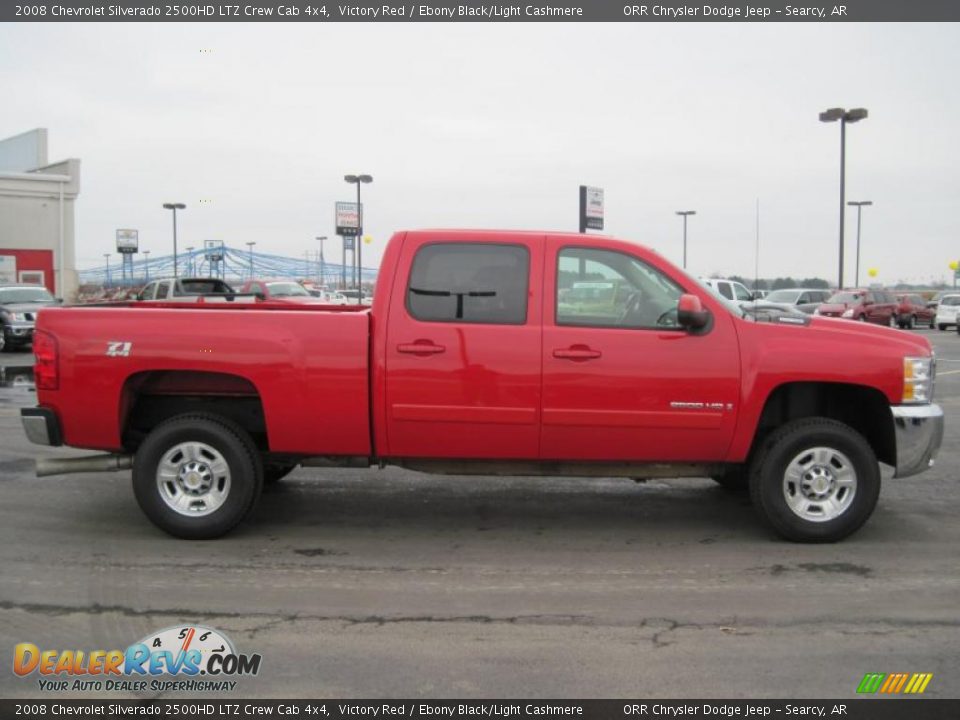 2008 Chevrolet Silverado 2500HD LTZ Crew Cab 4x4 Victory Red / Ebony Black/Light Cashmere Photo #6