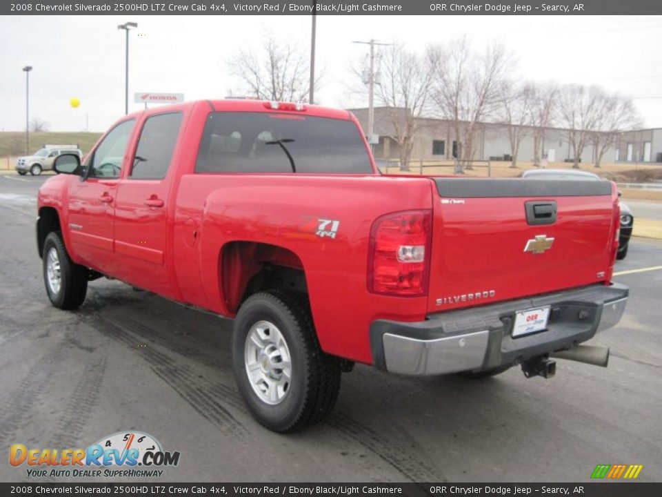 2008 Chevrolet Silverado 2500HD LTZ Crew Cab 4x4 Victory Red / Ebony Black/Light Cashmere Photo #7