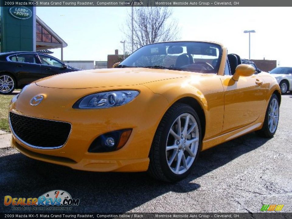 2009 Mazda MX-5 Miata Grand Touring Roadster Competition Yellow / Black Photo #1