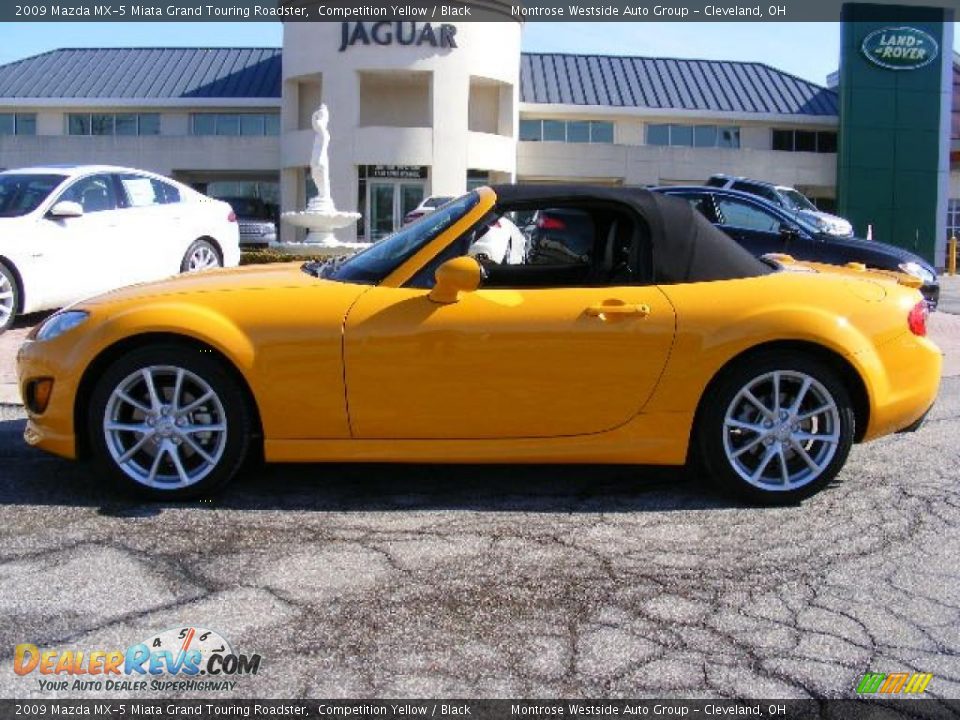 2009 Mazda MX-5 Miata Grand Touring Roadster Competition Yellow / Black Photo #2