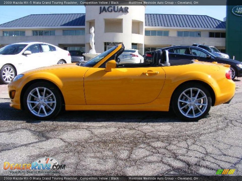 2009 Mazda MX-5 Miata Grand Touring Roadster Competition Yellow / Black Photo #3