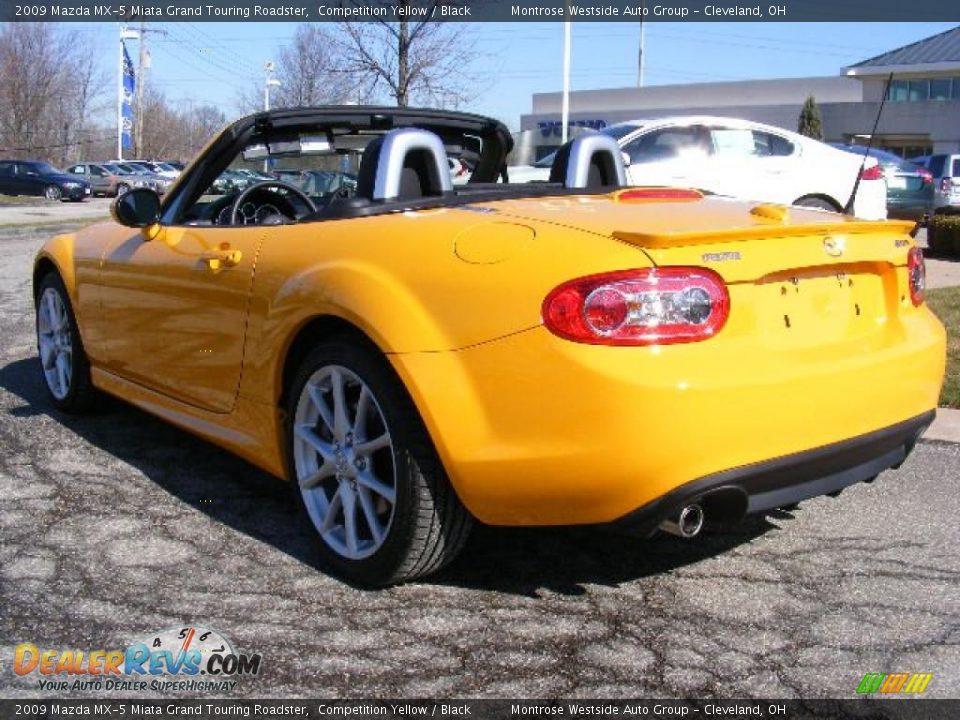 2009 Mazda MX-5 Miata Grand Touring Roadster Competition Yellow / Black Photo #4