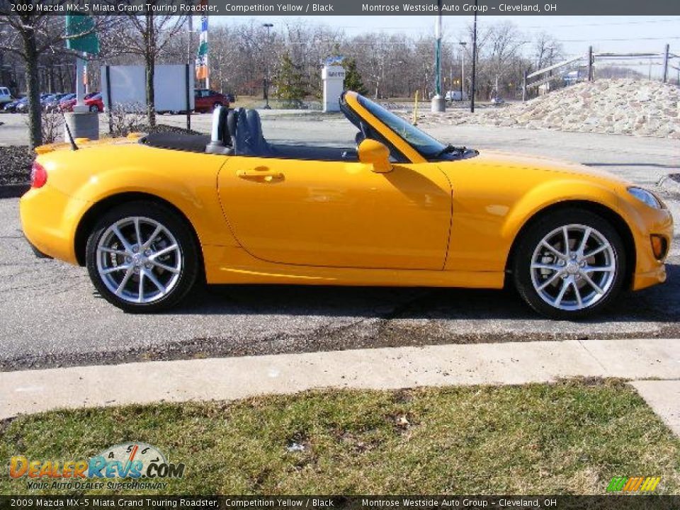 2009 Mazda MX-5 Miata Grand Touring Roadster Competition Yellow / Black Photo #7