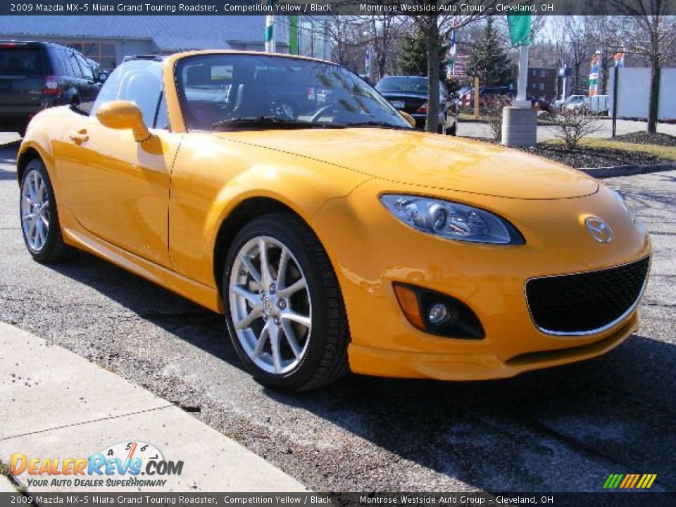 2009 Mazda MX-5 Miata Grand Touring Roadster Competition Yellow / Black Photo #8