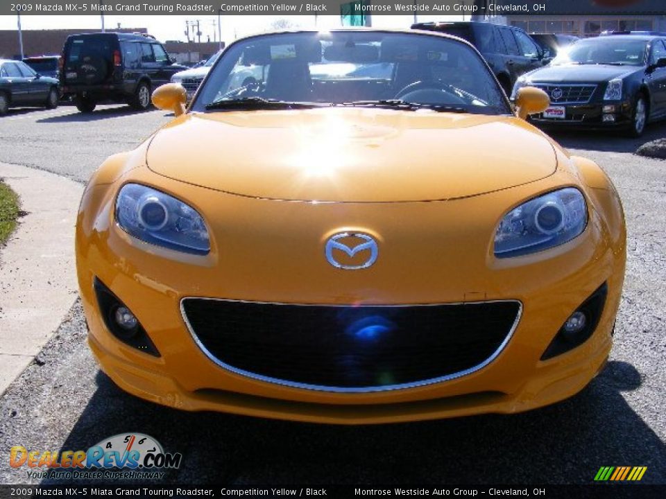2009 Mazda MX-5 Miata Grand Touring Roadster Competition Yellow / Black Photo #9