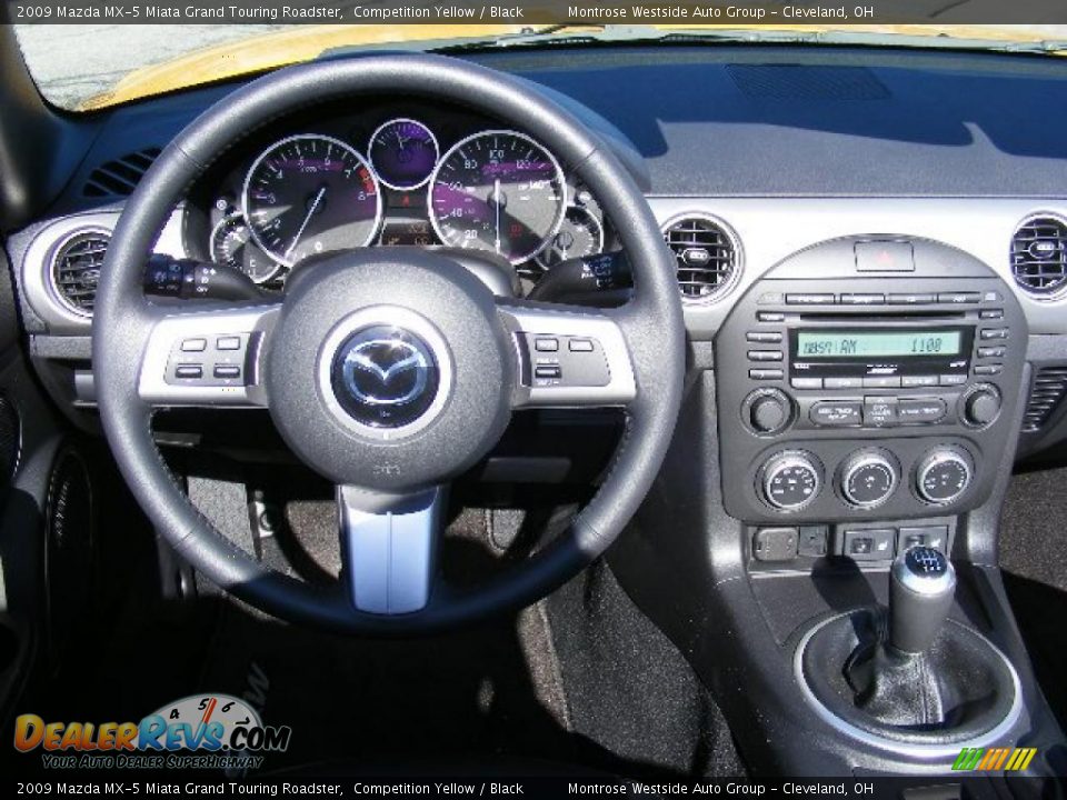 2009 Mazda MX-5 Miata Grand Touring Roadster Competition Yellow / Black Photo #14