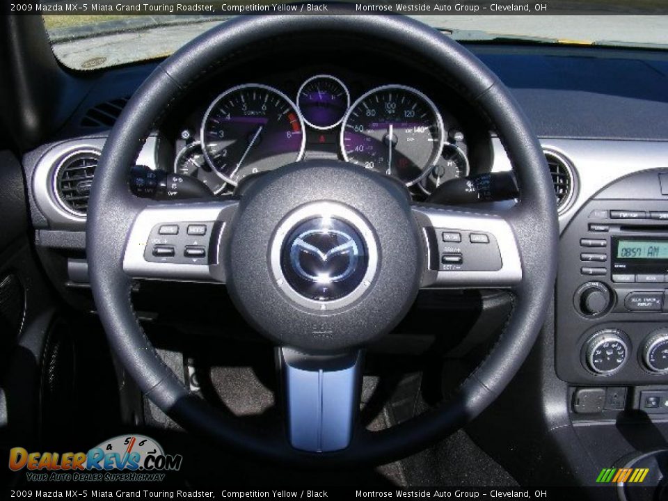 2009 Mazda MX-5 Miata Grand Touring Roadster Competition Yellow / Black Photo #15