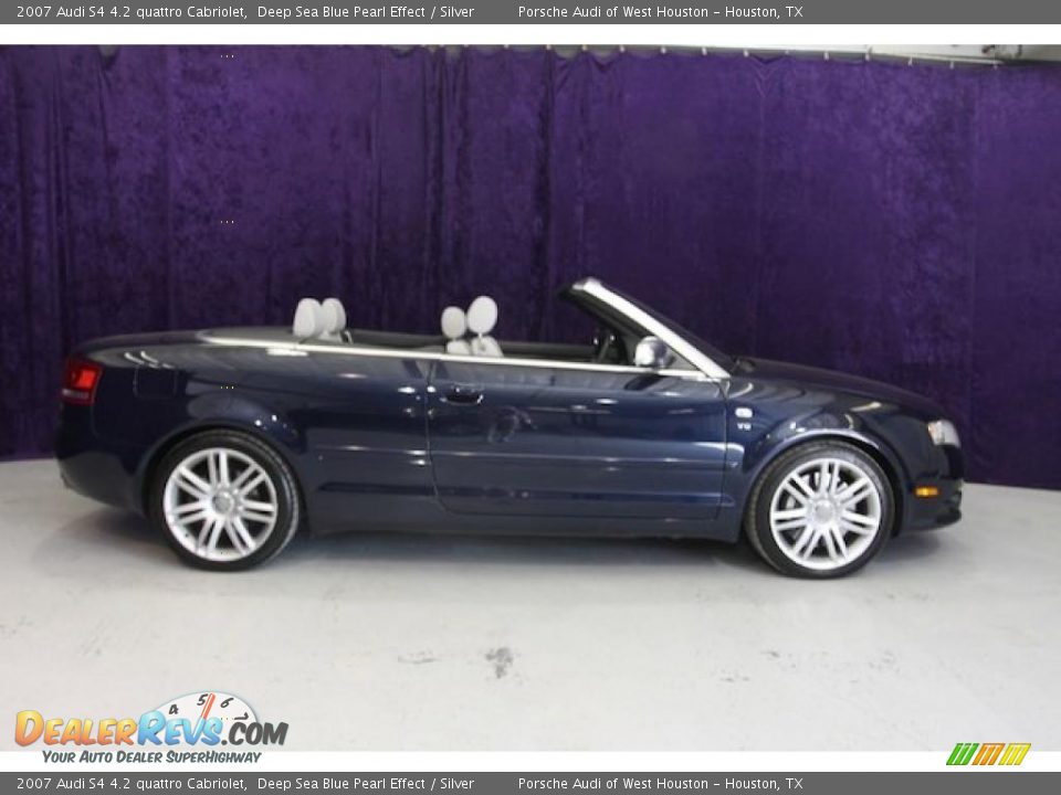 2007 Audi S4 4.2 quattro Cabriolet Deep Sea Blue Pearl Effect / Silver Photo #2