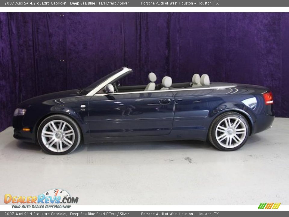 2007 Audi S4 4.2 quattro Cabriolet Deep Sea Blue Pearl Effect / Silver Photo #9