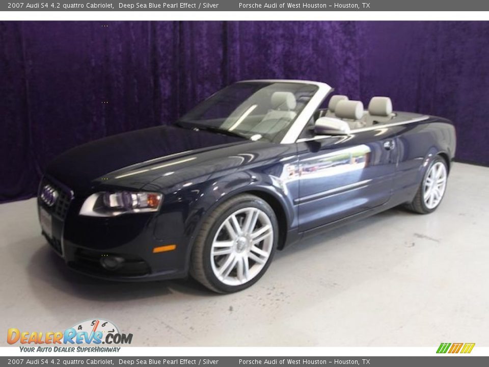 2007 Audi S4 4.2 quattro Cabriolet Deep Sea Blue Pearl Effect / Silver Photo #10