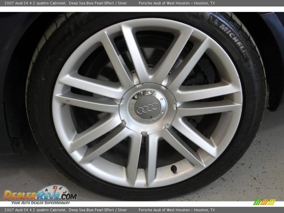 2007 Audi S4 4.2 quattro Cabriolet Deep Sea Blue Pearl Effect / Silver Photo #12
