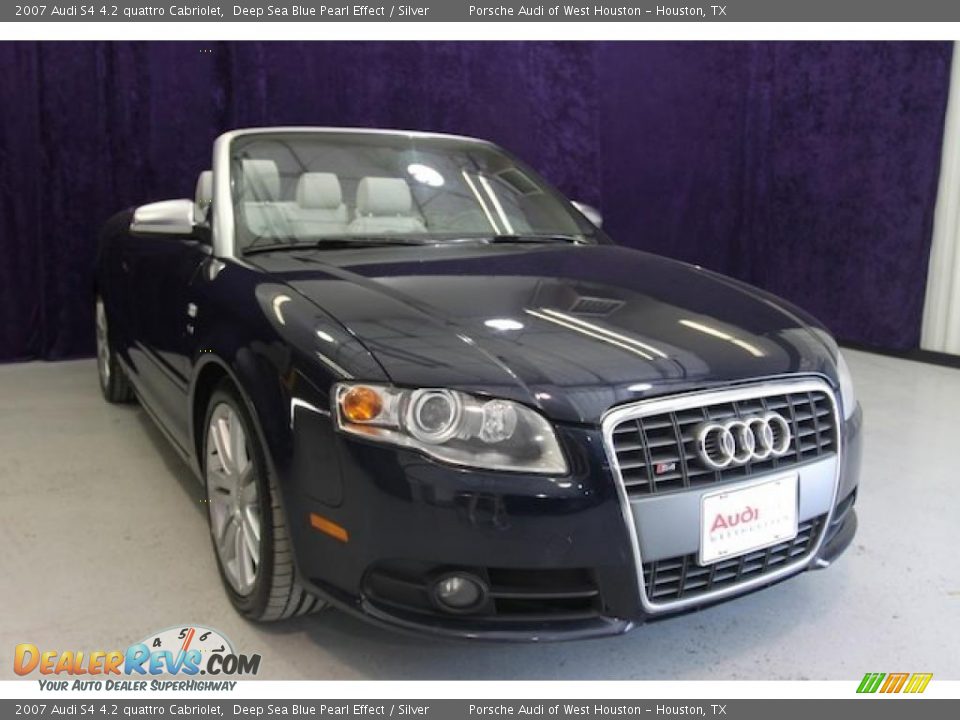 2007 Audi S4 4.2 quattro Cabriolet Deep Sea Blue Pearl Effect / Silver Photo #28