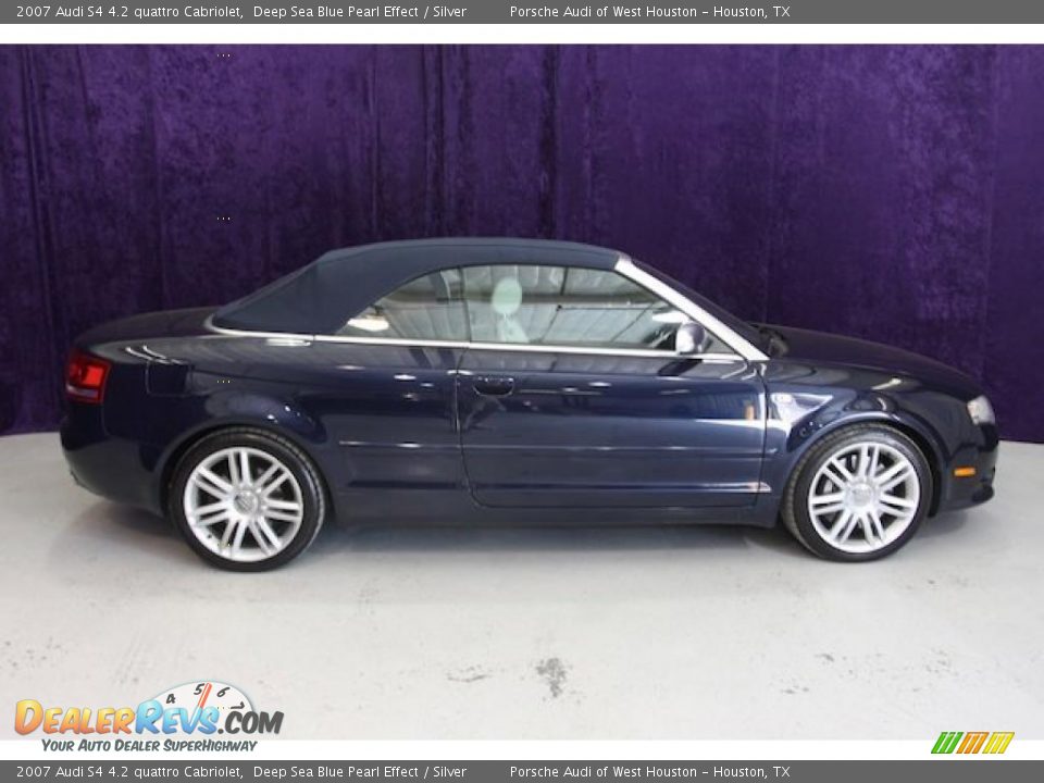 2007 Audi S4 4.2 quattro Cabriolet Deep Sea Blue Pearl Effect / Silver Photo #35