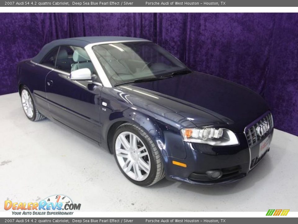 2007 Audi S4 4.2 quattro Cabriolet Deep Sea Blue Pearl Effect / Silver Photo #36
