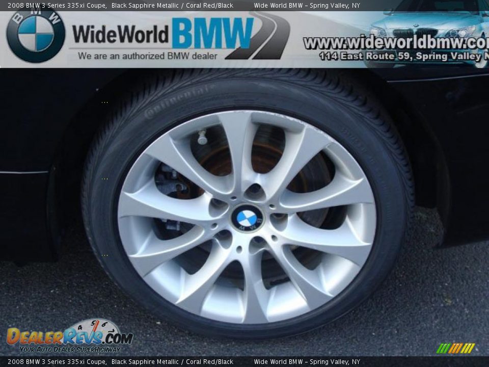 2008 BMW 3 Series 335xi Coupe Black Sapphire Metallic / Coral Red/Black Photo #6