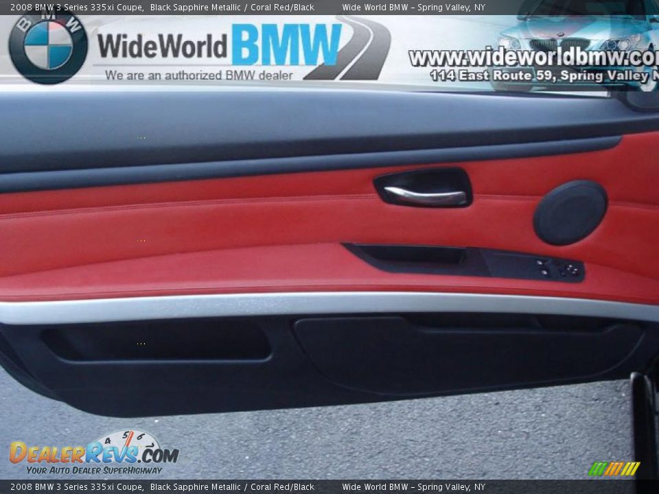 2008 BMW 3 Series 335xi Coupe Black Sapphire Metallic / Coral Red/Black Photo #7