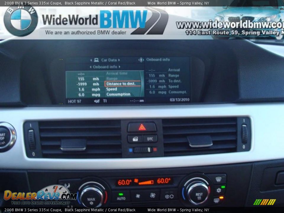 2008 BMW 3 Series 335xi Coupe Black Sapphire Metallic / Coral Red/Black Photo #12