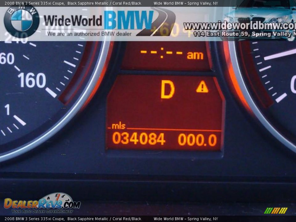 2008 BMW 3 Series 335xi Coupe Black Sapphire Metallic / Coral Red/Black Photo #14