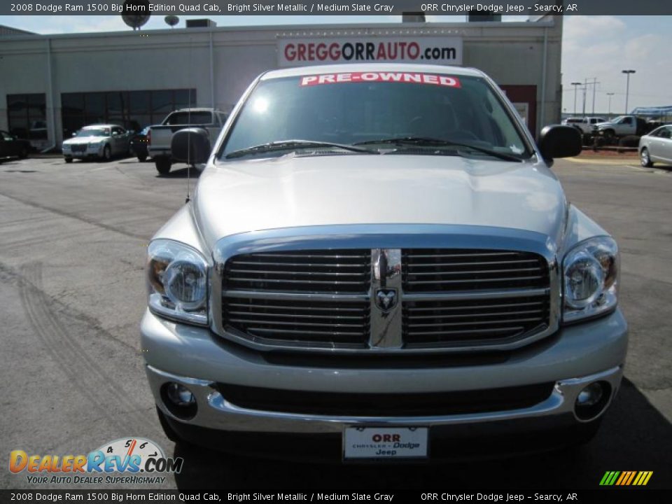 2008 Dodge Ram 1500 Big Horn Edition Quad Cab Bright Silver Metallic / Medium Slate Gray Photo #2