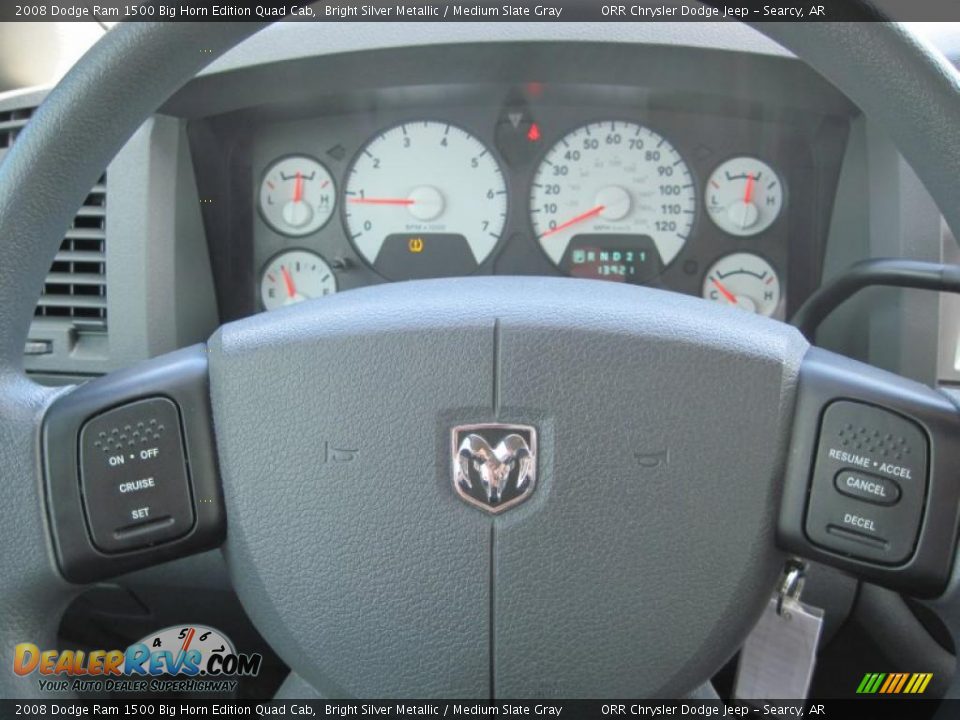 2008 Dodge Ram 1500 Big Horn Edition Quad Cab Bright Silver Metallic / Medium Slate Gray Photo #7