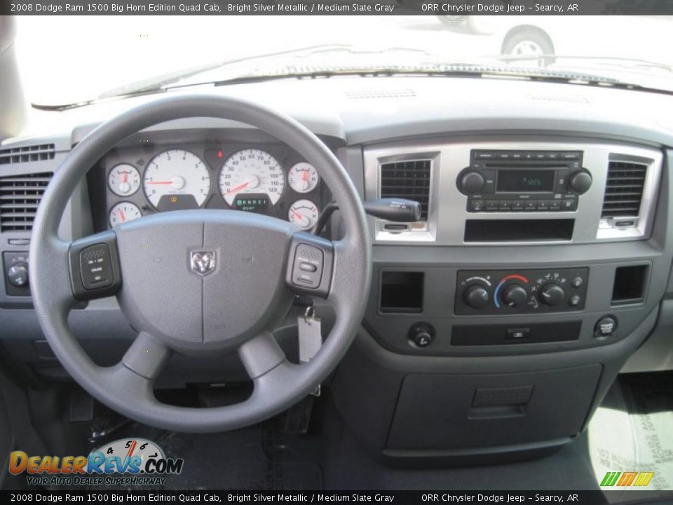 2008 Dodge Ram 1500 Big Horn Edition Quad Cab Bright Silver Metallic / Medium Slate Gray Photo #10