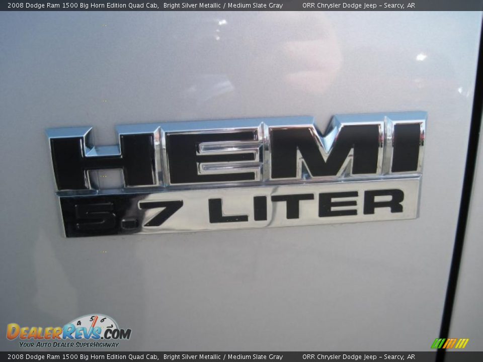 2008 Dodge Ram 1500 Big Horn Edition Quad Cab Bright Silver Metallic / Medium Slate Gray Photo #12