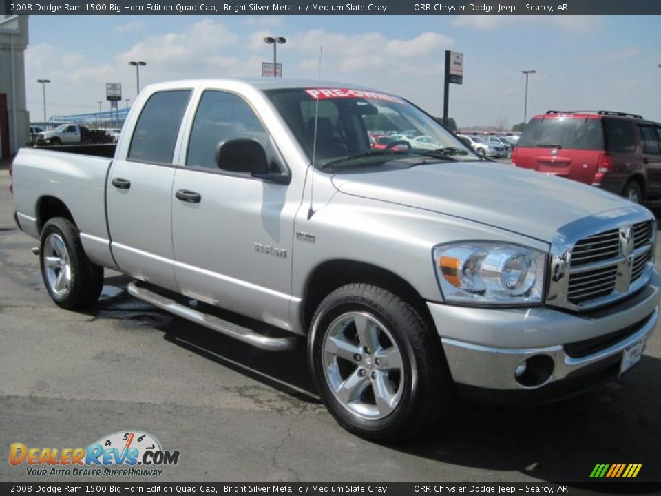 2008 Dodge Ram 1500 Big Horn Edition Quad Cab Bright Silver Metallic / Medium Slate Gray Photo #13
