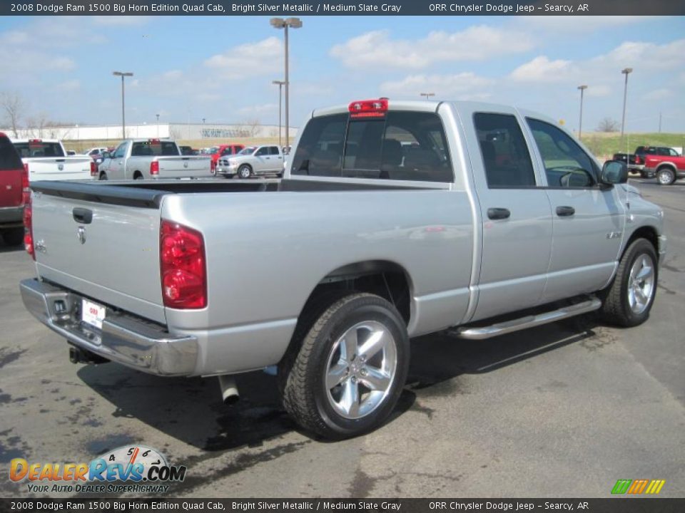2008 Dodge Ram 1500 Big Horn Edition Quad Cab Bright Silver Metallic / Medium Slate Gray Photo #15
