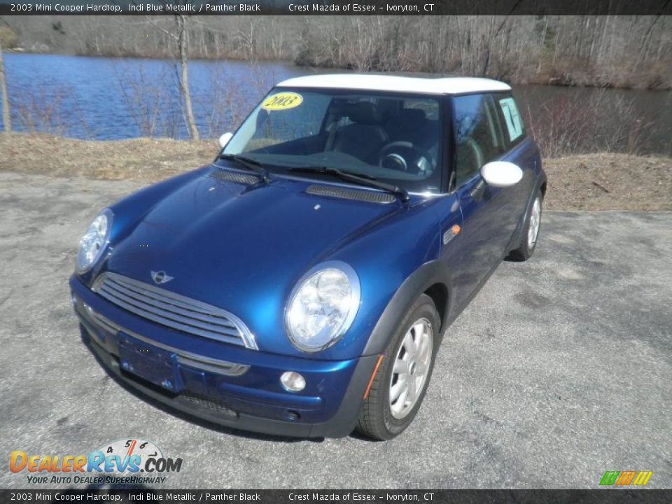 2003 Mini Cooper Hardtop Indi Blue Metallic / Panther Black Photo #1