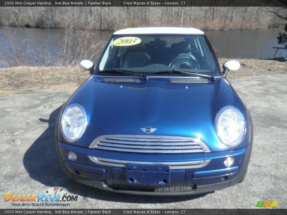 2003 Mini Cooper Hardtop Indi Blue Metallic / Panther Black Photo #2