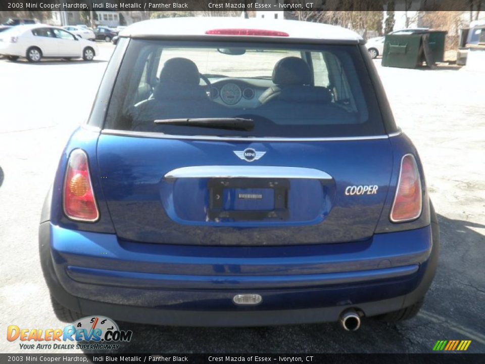 2003 Mini Cooper Hardtop Indi Blue Metallic / Panther Black Photo #5