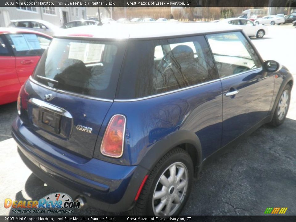 2003 Mini Cooper Hardtop Indi Blue Metallic / Panther Black Photo #6