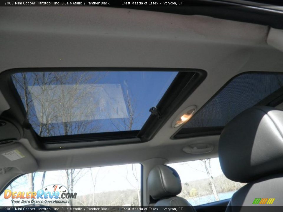 2003 Mini Cooper Hardtop Indi Blue Metallic / Panther Black Photo #11