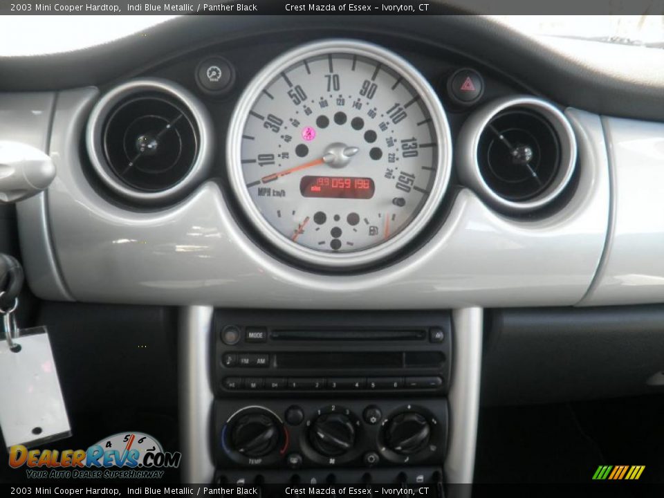 2003 Mini Cooper Hardtop Indi Blue Metallic / Panther Black Photo #12