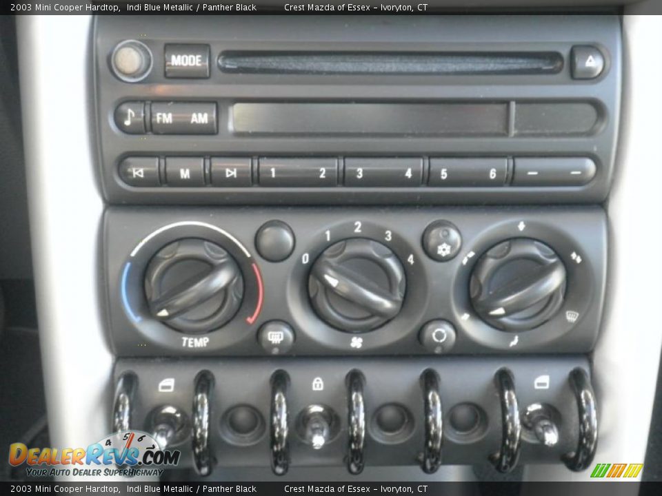 2003 Mini Cooper Hardtop Indi Blue Metallic / Panther Black Photo #13