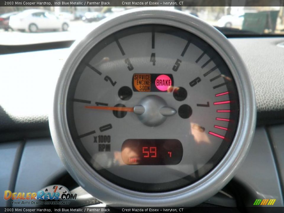 2003 Mini Cooper Hardtop Indi Blue Metallic / Panther Black Photo #15